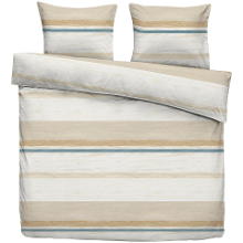 Leen Bakker   Dekbedovertrek Leo   /blauw   200x200/220 Cm   Katoen   Beige