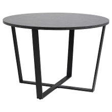 Leen Bakker   Eetkamertafel Alma   75xØ110 cm   Marmer/Melamine   Zwart