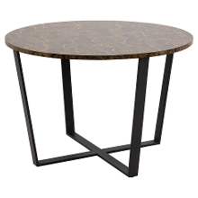 Leen Bakker   Eetkamertafel Alma 75xø110cm   Eettafels   Zwart   Marmer Melamine