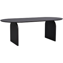 Leen Bakker   Eetkamertafel Bella Mokka 75x180x100cm   Eettafels   Zwart   Mangohout