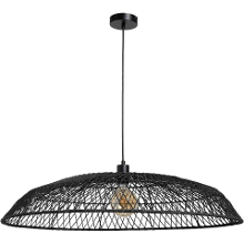 Leen Bakker   Hanglamp Estee Zwart 120xø80cm   Hanglampen   Zwart   Metaal Papier