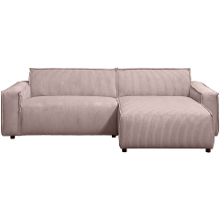 Leen Bakker   Hoekbank Brooklyn met chaise longue rechts   Soop   Stof   Roze   158x225x76 cm