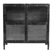 Leen Bakker   Hsm Collection Vitrinekastje Brooklyn Zwart 90x40x90cm   Vitrinekasten   Zwart   Ijzer   Hsm Collection