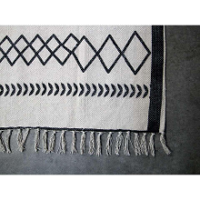 Leen Bakker   Hsm Collection Vloerkleed Borris Zwart/wit 180x120cm   Vloerkleden   Wit   Katoen   Hsm Collection