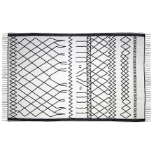 Leen Bakker   Hsm Collection Vloerkleed Borris Zwart/wit 230x160cm   Vloerkleden   Wit   Katoen   Hsm Collection