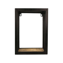 Leen Bakker   HSM Collection wandbox Levels   naturel/   25x14x35 cm   IJzer   Zwart