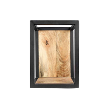 Leen Bakker   Hsm Collection Wandbox Levels Naturel/zwart 25x18x35cm   Wandopbergers   Zwart   Ijzer   Hsm Collection