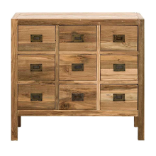 Leen Bakker   Kast Dean Natural Hout 75x80x35cm   Ladekasten   Bruin   Hout