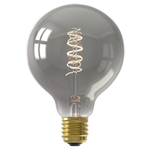 Leen Bakker   Led Globelamp Dimbaar Titanium E27 4w   Lichtbronnen   Grijs   Glas