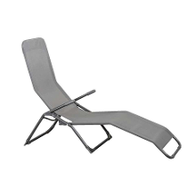 Leen Bakker   Ligbed Parma   Antraciet   149x60x102 Cm   Metaal/Textileen   Grijs