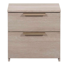 Leen Bakker   Nachtkastje Tempo 2 Lades Eikenkleur   Nachtkastjes   Bruin   Spaanplaat   Smartwares