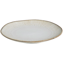 Leen Bakker   Ontbijtbord Sophie Naturel Ø21 Cm   Stoneware   Beige   H2.1 Cm