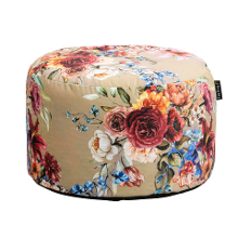 Leen Bakker   Poef Lebel Lina   Zand   48x28 Cm   Polyester   Beige
