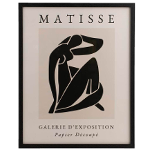 Leen Bakker   Poster Matisse Lady Mdf/glas 40x50cm   Woondecoratie   Beige   Mdf Glas