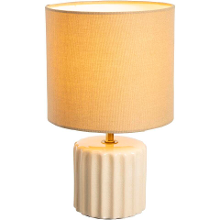 Leen Bakker   Tafellamp Faye Naturel Keramiek/ 29xø18cm   Tafellampen