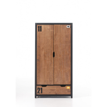 Leen Bakker   Vipack 2deurs Kledingkast Alex /zwart 200x100x55cm   Kledingkasten   Zwart   Hout Mdf   Vipack