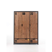 Leen Bakker   Vipack 3deurs Kledingkast Alex 200x147,4x55cm   Kledingkasten   Bruin   Hout Mdf   Vipack