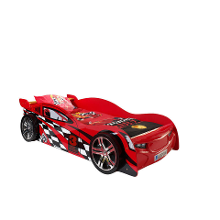 Leen Bakker   Vipack Autobed Night Speeder Rood 60,2x111x228,6cm   Bedden   Rood   Mdf   Vipack