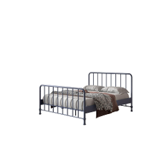 Leen Bakker   Vipack Bed Bronxx Denim Blauw 160x200cm   Bedden   Blauw   Metaal   Vipack