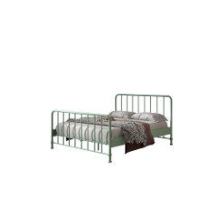 Leen Bakker   Vipack Bed Bronxx Olijfgroen 160x200cm   Bedden   Groen   Metaal   Vipack