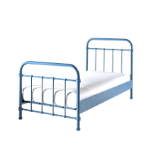 Leen Bakker   Vipack Bed New York Blauw 90x200cm   Bedden   Blauw   Metaal   Vipack