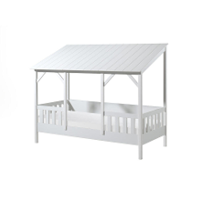 Leen Bakker   Vipack Huisbed Met Wit Dak Wit 90x200cm   Bedden   Wit   Mdf Grenenhout   Vipack