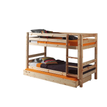 Leen Bakker   Vipack Stapelbed Pino Met Onderbed Grenenhout 140x103x208cm   Bedden   Beige   Grenenhout   Vipack