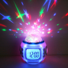 Loskii Dx 007 Music Star Sky Digital Clock Led Projector Alarm Clock Calendar Colorful Night Light