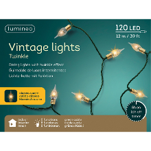 Lumineo Vintage kerstverlichting ? 120 Led lampjes   klassiek warm wit ? 11,9 Meter ? Kunststof