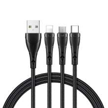 Mcdodo CA 696 3A USB A naar iP/Micro/Type C kabel snel opladen vertinde koperen kern 1,2 m lang voor iPhone 12 13 14 14P