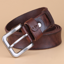 Meco 125cm Mens First Layer Of Leather Needle Buckle Belt Fashion Vintage Strap For Jaens