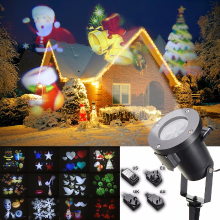 Meco 12pattern Waterproof Led Moving Laser Projector Stage Light Christmas Halloween Lamp