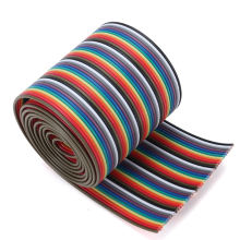 Meco 1m 3.3Ft 10 Colors 40 Way 40 Pin Flat Color Rainbow Ribbon Idc Cable Rainbow Wire 1.20Mm Pitch
