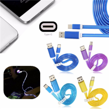 Meco 1m 3.3Ft Led Light Usb 3.1 Type C To Usb 2.0 A Data Sync Charger Cable For Mobile Phone