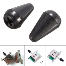 Meco 2pcs Strat Pickup Switch Tip Knob Usa Size Cap For American For Fender Strat Black