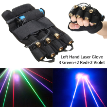 Meco 3 Green+2 Red+2 Violet Laser Glove Stage Lighting Dj Dancer Show For Left Hand