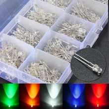 Meco 300pcs 3mm 5 Color Assortment Round Clear Bright Led Light Emitting Diodes Lamp