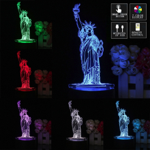 Meco 3d New York City Statue Of Liberty Touch Remote 7 Color Changing Led Table Night Lamp Light Gift
