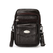 Meco 5.3 Inches Cell Phone Men Genuine Leather Vintage Waist Bag Crossbody Bag