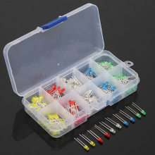 Meco 5 X 200pcs 3mm 5 Colors Led Light Emitting Diode Universal Led Light Assorted Kit Diy Led Diode Set Long Service Life High Brightness Red Green Blue Yellow White 200pcs Each Color