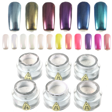 Meco 6 Colors Magic Mirror Chrome Pearl Shell Luster Powder Dust Decorations Glitter Pigment