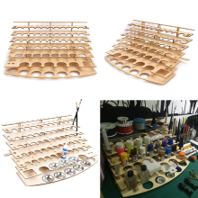 Meco 60 Pots Wooden Acrylic Color Paints Bottle Paint Shelf Storage Rack Holder Desk Organizer