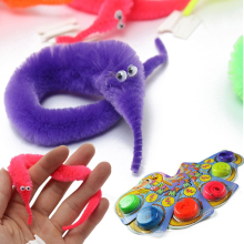 Meco 6pcs Magic Twisty Fuzzy Worm Wiggle Moving Sea Horse Kids Trick Toy Six Color