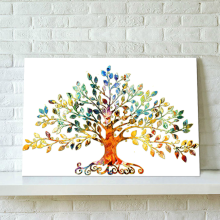 Meco 75x50cm Picture Abstract Colorful Leafy Tree Unframed Canvas Print Wall Art Home Decoration