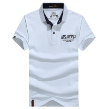 Meco Afsjeep Men's Cotton Solid Color T Shirt Fashion Turndown Collar Short Sleeve Tops Tees