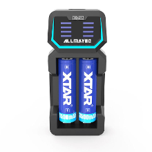 Meco Allmaybe D2 2slots Eu Plug Rapid Smart Protection Function 18650 Charger Revive Damaged Low Voltage Battery