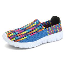 Meco Big Size Women Summer Breathable Sneakers Knit Flat Athletic Shoes Colorful Shoes