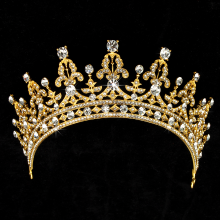 Meco Bride Crystal Rhinestone Crown Vintage Wedding Bridal Headbrand Queen Tiara Hair Aaccessorie.S