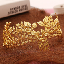 Meco Bride Gold Leaf Headdress Headband Roman Hair Crown Vintage 20's Headpiece Comb