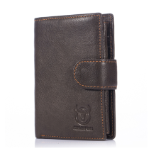 Meco Bullcaptain® Men Leather Wallet Vintage Short Wallet Trifold Wallet Card Holder